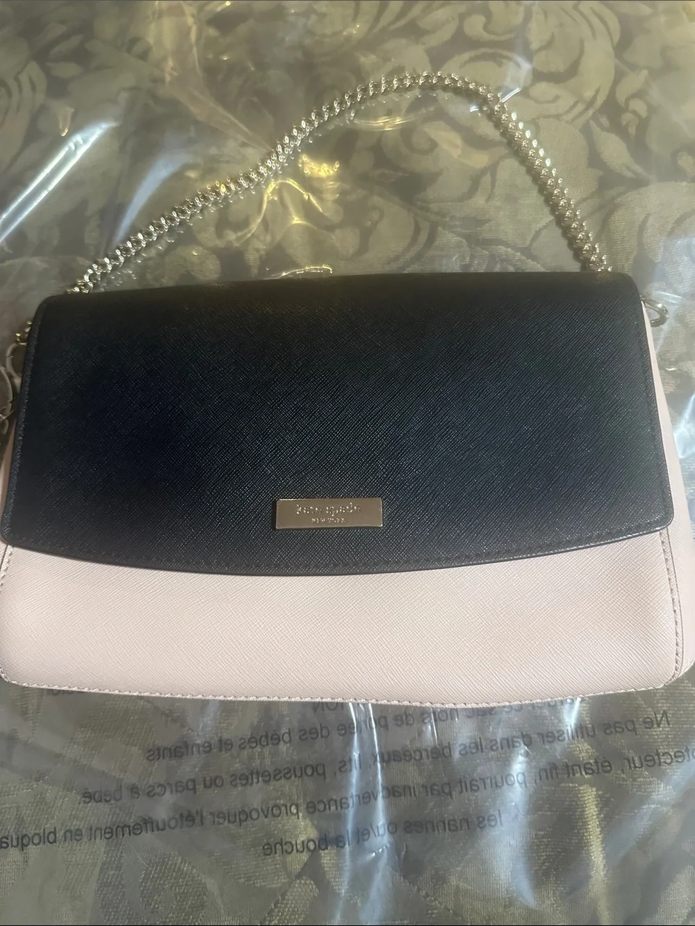 kate spade Black and Blush Chain Shoulder Bag